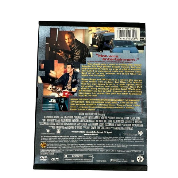 Exit Wounds DVD 2001 Action Thriller Steven Seagal DMX Warner Bros Movie R - Picture 2 of 7